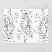 Formele Black Floral Letters Wedding Enclosure Car Informatiekaartje (Achterkant)