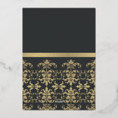 Formele Black Gold Damask Klassieke Workshop Evene Folie Uitnodiging (Achterkant)