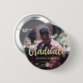 Formele Black & Gold Graduation Party | Foto Ronde Button 5,7 Cm (Voorkant /achterkant)