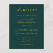 Formele Black Stropdas Gold Art Deco Details Invoe Informatiekaartje (Voorkant)