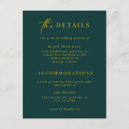 Formele Black Stropdas Gold Art Deco Details Invoe Informatiekaartje