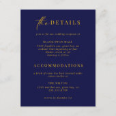 Formele Black Stropdas Gold Art Deco Details Invoe Informatiekaartje (Voorkant)