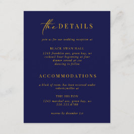 Formele Black Stropdas Gold Art Deco Details Invoe Informatiekaartje