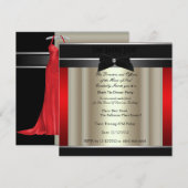 Formele black tie dinerfeest uitnodiging (Voorkant / Achterkant)