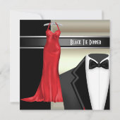 Formele black tie dinerfeest uitnodiging (Achterkant)