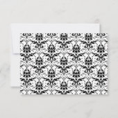 Formele Black White Damask RSVP-kaarten RSVP Kaartje (Achterkant)