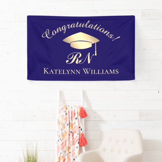 Formele blauwe goudverpleegster voor medisch stude spandoek (Insitu)