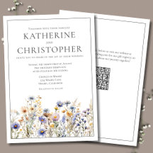 Formele Blauwe Wildbloemen Moderne Elegante Bruilo