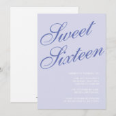 Formele Blauwe Zoete 16 Uitnodigingen (Voorkant / Achterkant)