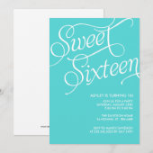 Formele blauwe zoete 16 uitnodigingen (Voorkant / Achterkant)