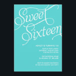 Formele blauwe zoete 16 uitnodigingen<br><div class="desc">Deze blauwe zoete 16 uitnodiging is versierd met witte formele letters.</div>