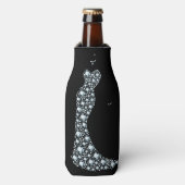 Formele Bling Lady in jurk - Flessenkoeler Flesjeskoeler (Fles Voorkant)