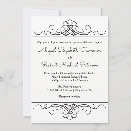 Formele  bloei - 5x7 bruiloft uitnodiging (Voorkant)