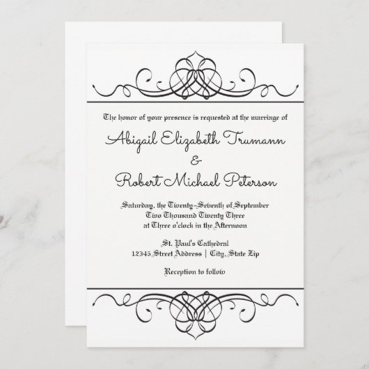 Formele  bloei - 5x7 bruiloft uitnodiging (Voorkant / Achterkant)