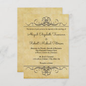 Formele  bloeipapier - 3x5 bruiloft uitnodigen kaart (Voorkant / Achterkant)