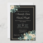 Formele Bloemen Huwelijksuitnodiging Kaart (Voorkant)