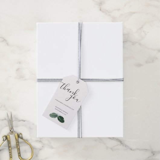 Formele Bloemen Tropisch Groen Bruiloft Gift Label Cadeaulabel (Met Touw)