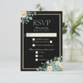 Formele bloemreactiekaart RSVP kaartje (Staand voorkant)