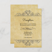 Formele bloemrijke tooi - Uitnodiging voor de rece (Voorkant / Achterkant)