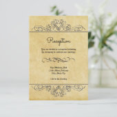 Formele bloemrijke zwier - Ontvangst uitnodiging (Staand voorkant)