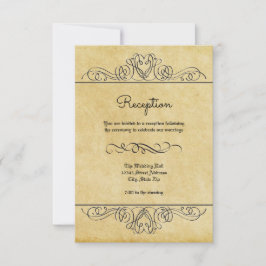 Formele bloemrijke zwierigheid - Ontvangst uitnodi Kaart