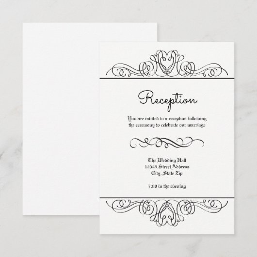 Formele bloemversiering - Uitnodiging voor recepti (Voorkant / Achterkant)