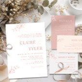 Formele Blush Roze, Perzik Moderne Typografie Brui Kaart