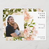 Formele blushing Roze Rosseta Foto Weddenschap Save The Date (Voorkant / Achterkant)