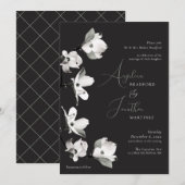 Formele botanicale Dogwood Black White Sage Invita Kaart (Voorkant / Achterkant)