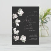 Formele botanicale uitnodiging voor Dogwood Black  (Staand voorkant)