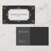 Formele Botanische Bronzen en Zwarte Klassieker Visitekaartje (Voorkant / Achterkant)