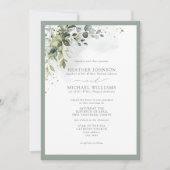 Formele botanische groene Waterverf Kaart (Voorkant)