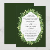Formele botanische tuin Elegant Wedding Invitation Kaart (Voorkant / Achterkant)