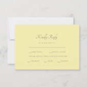 Formele boterachtige gele dineropties RSVP (Voorkant)