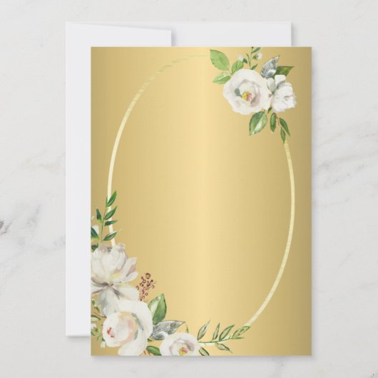 Formele Bourgogne Rode Bloemen Goud Vrijgezellenfe Kaart (Achterkant)