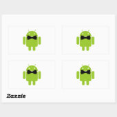 Formele bow Android Robot Rechthoekige Sticker (Vel)