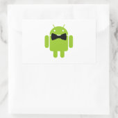 Formele bow Android Robot Rechthoekige Sticker (Tas)