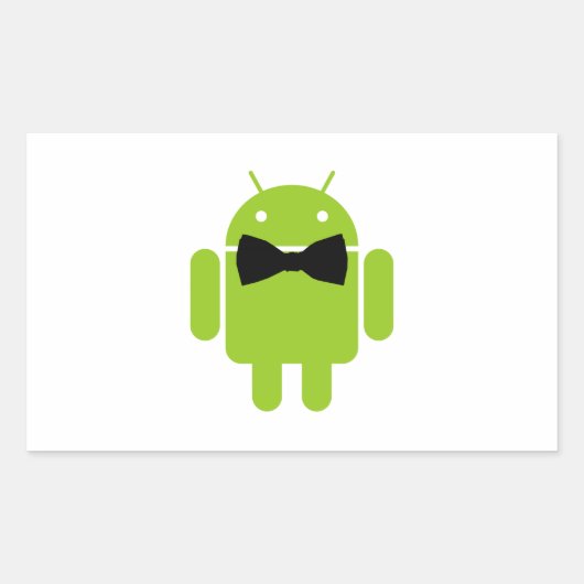 Formele bow Android Robot Rechthoekige Sticker (Voorkant)