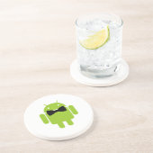 Formele bow Android Robot Zandsteen Onderzetter (Zijkant)