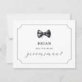 Formele Bow stropdas Wil je mijn Groomsman zijn Kaart (Voorkant)
