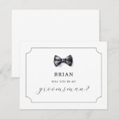 Formele Bow stropdas Wil je mijn Groomsman zijn Kaart (Voorkant / Achterkant)