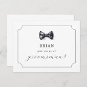 Formele Bow tie Wil je mijn getuige zijn  Kaart (Voorkant / Achterkant)