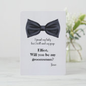 Formele Bowtie Groomsman Uitnodiging (Staand voorkant)