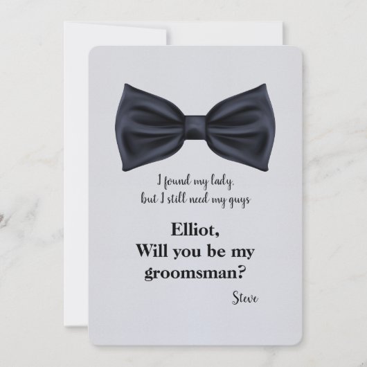 Formele Bowtie Groomsman Uitnodiging (Voorkant)