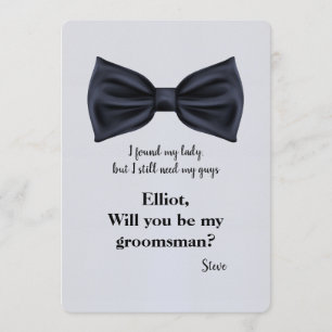 Formele Bowtie Groomsman Uitnodiging
