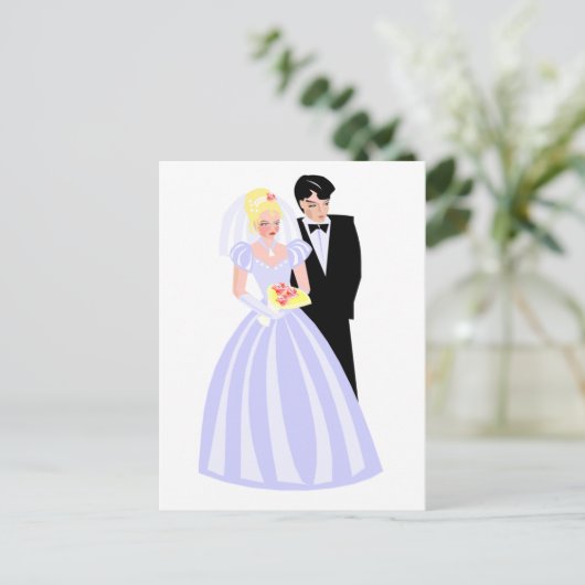 Formele bride en groom briefkaart (Staand voorkant)