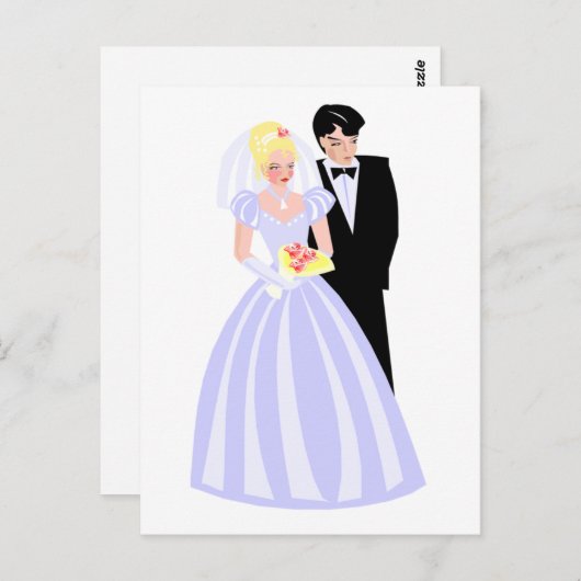 Formele bride en groom briefkaart (Voorkant / Achterkant)