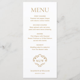 Formele Bruiloft Crest Monogram Aangepast Menu