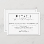 Formele bruiloft details informatiekaartje (Voorkant / Achterkant)