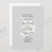 Formele bruiloft Elegant White Floral Uitnodiging (Voorkant / Achterkant)